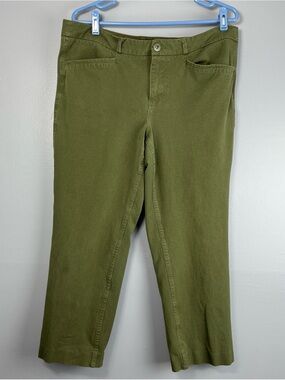 Banana Republic women’s mid rise cropped olive green straight leg pants